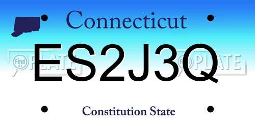 ES2J3Q Connecticut License Plate