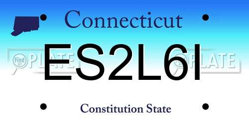 ES2L6I Connecticut License Plate