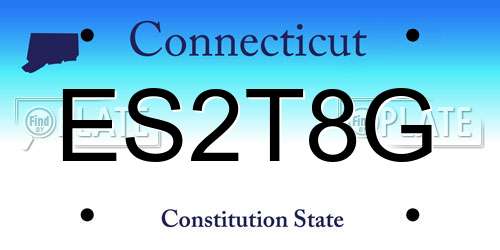 ES2T8G Connecticut License Plate
