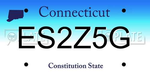 ES2Z5G Connecticut License Plate