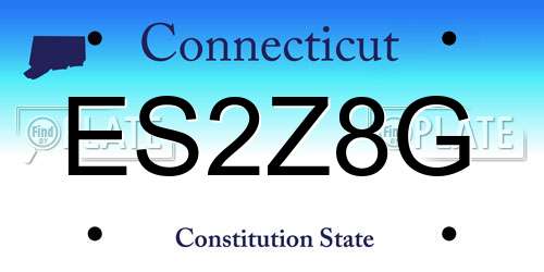 ES2Z8G Connecticut License Plate