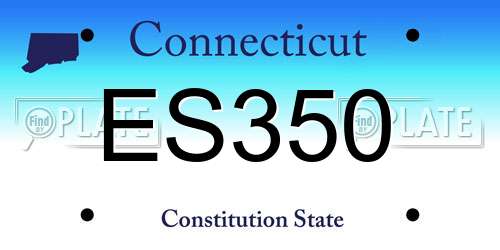 ES350 Connecticut License Plate