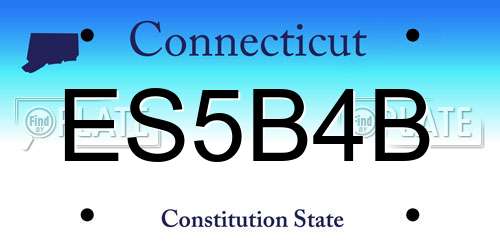 ES5B4B Connecticut License Plate