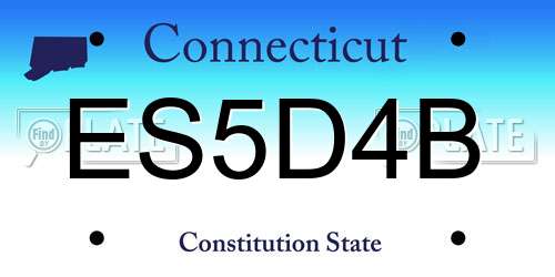 ES5D4B Connecticut License Plate