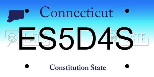 ES5D4S Connecticut License Plate