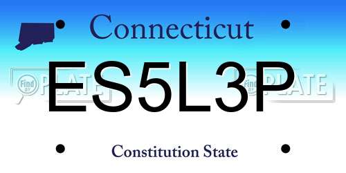 ES5L3P Connecticut License Plate