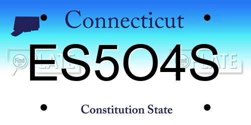 ES5O4S Connecticut License Plate