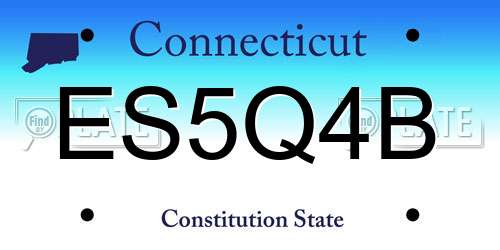 ES5Q4B Connecticut License Plate