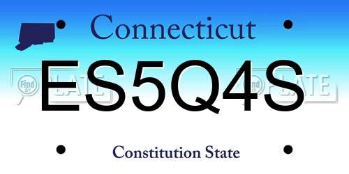 ES5Q4S Connecticut License Plate