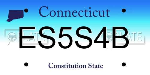 ES5S4B Connecticut License Plate