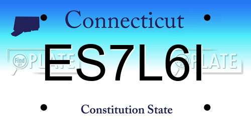 ES7L6I Connecticut License Plate