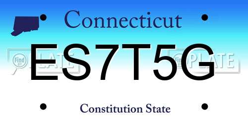 ES7T5G Connecticut License Plate