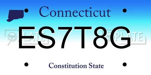 ES7T8G Connecticut License Plate
