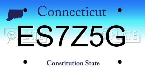 ES7Z5G Connecticut License Plate