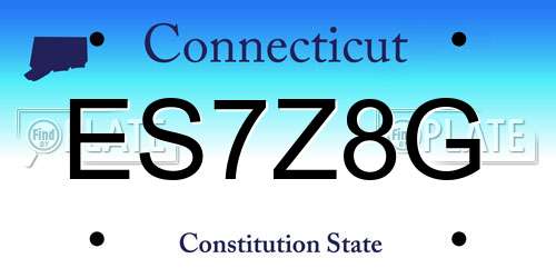 ES7Z8G Connecticut License Plate