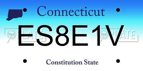 ES8E1V Connecticut License Plate