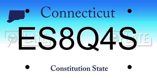 ES8Q4S Connecticut License Plate