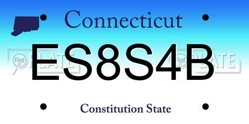 ES8S4B Connecticut License Plate