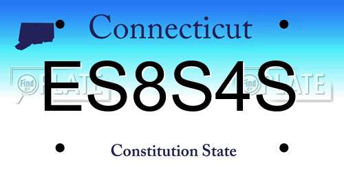 ES8S4S Connecticut License Plate