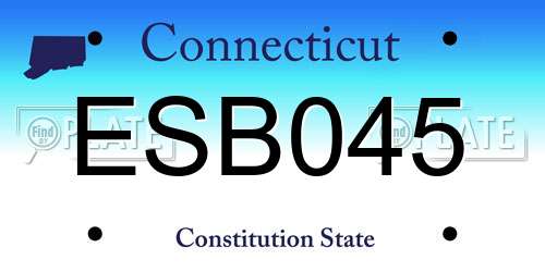 ESB045 Connecticut License Plate