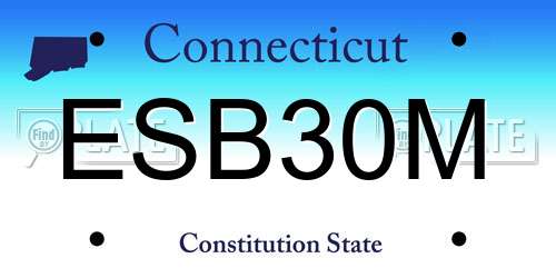 ESB30M Connecticut License Plate