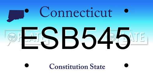 ESB545 Connecticut License Plate