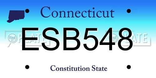 ESB548 Connecticut License Plate