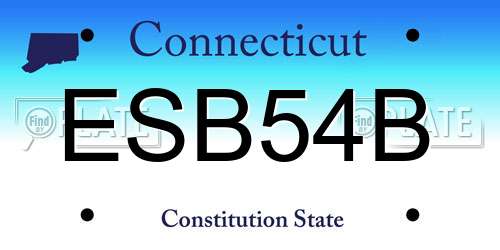 ESB54B Connecticut License Plate