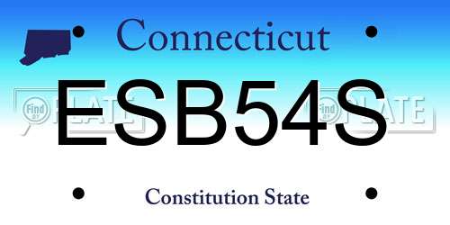 ESB54S Connecticut License Plate