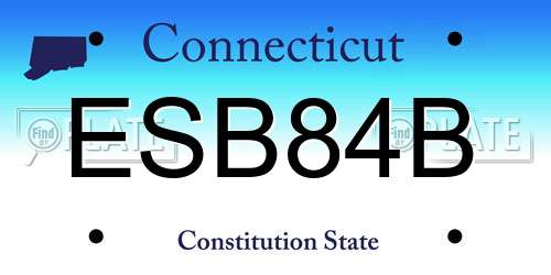 ESB84B Connecticut License Plate
