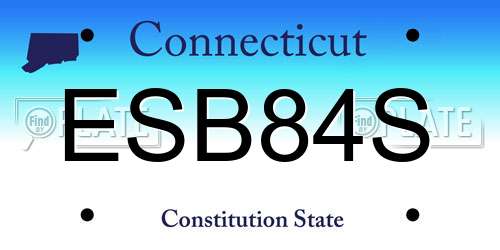 ESB84S Connecticut License Plate