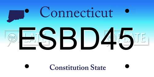 ESBD45 Connecticut License Plate