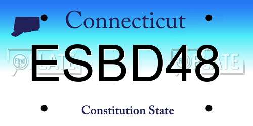 ESBD48 Connecticut License Plate