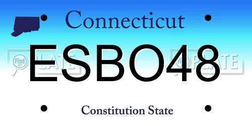 ESBO48 Connecticut License Plate