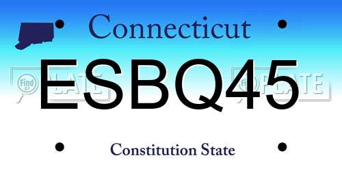 ESBQ45 Connecticut License Plate