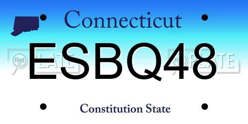 ESBQ48 Connecticut License Plate