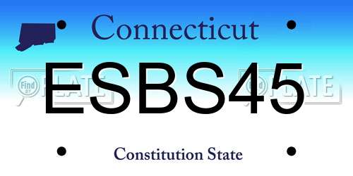 ESBS45 Connecticut License Plate