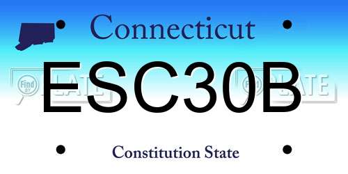ESC30B Connecticut License Plate