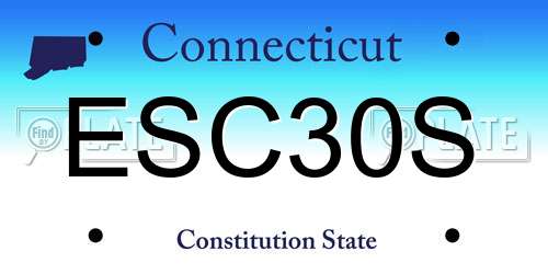 ESC30S Connecticut License Plate