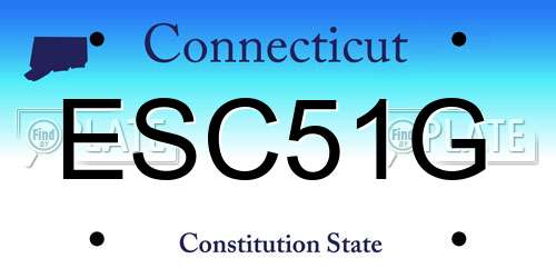 ESC51G Connecticut License Plate
