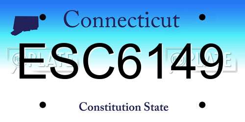 ESC6149 Connecticut License Plate