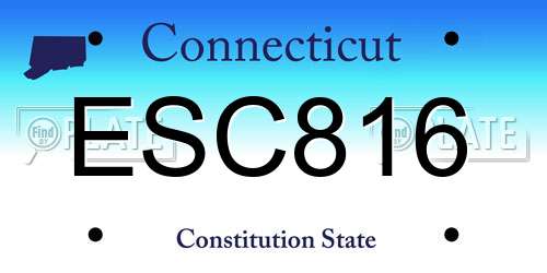 ESC816 Connecticut License Plate