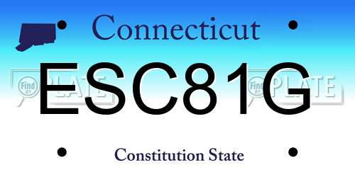 ESC81G Connecticut License Plate