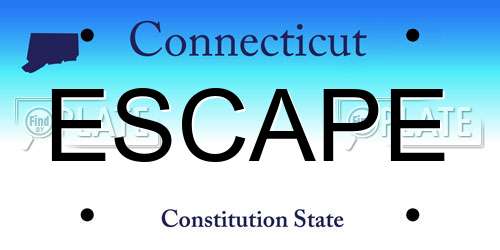 ESCAPE Connecticut License Plate