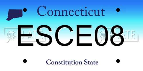 ESCE08 Connecticut License Plate