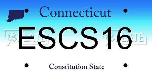 ESCS16 Connecticut License Plate