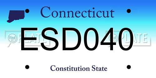 ESD040 Connecticut License Plate