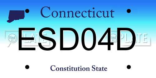 ESD04D Connecticut License Plate