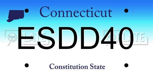 ESDD40 Connecticut License Plate
