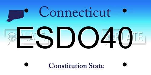 ESDO40 Connecticut License Plate